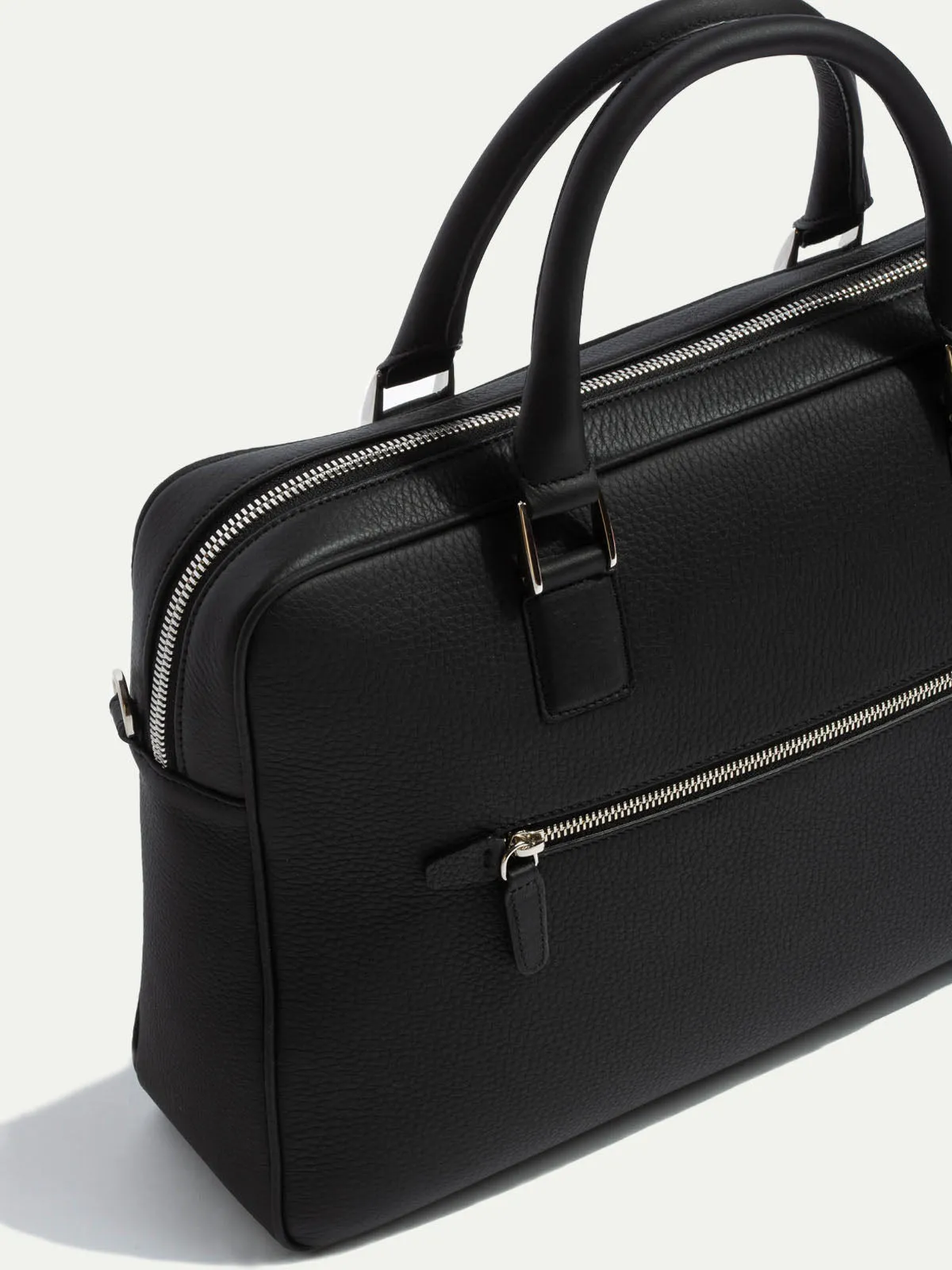 Black leather briefcase - Made in Italy