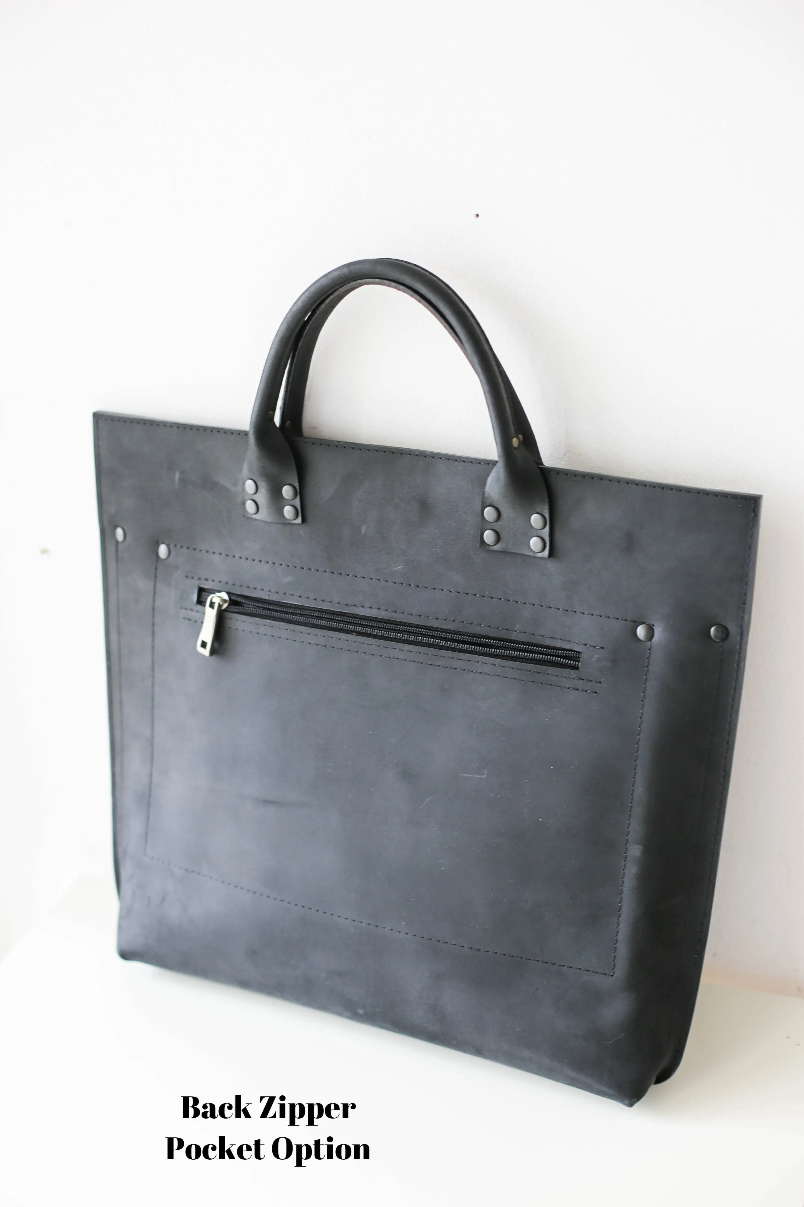 Black Leather Laptop Bag - Leather Briefcase