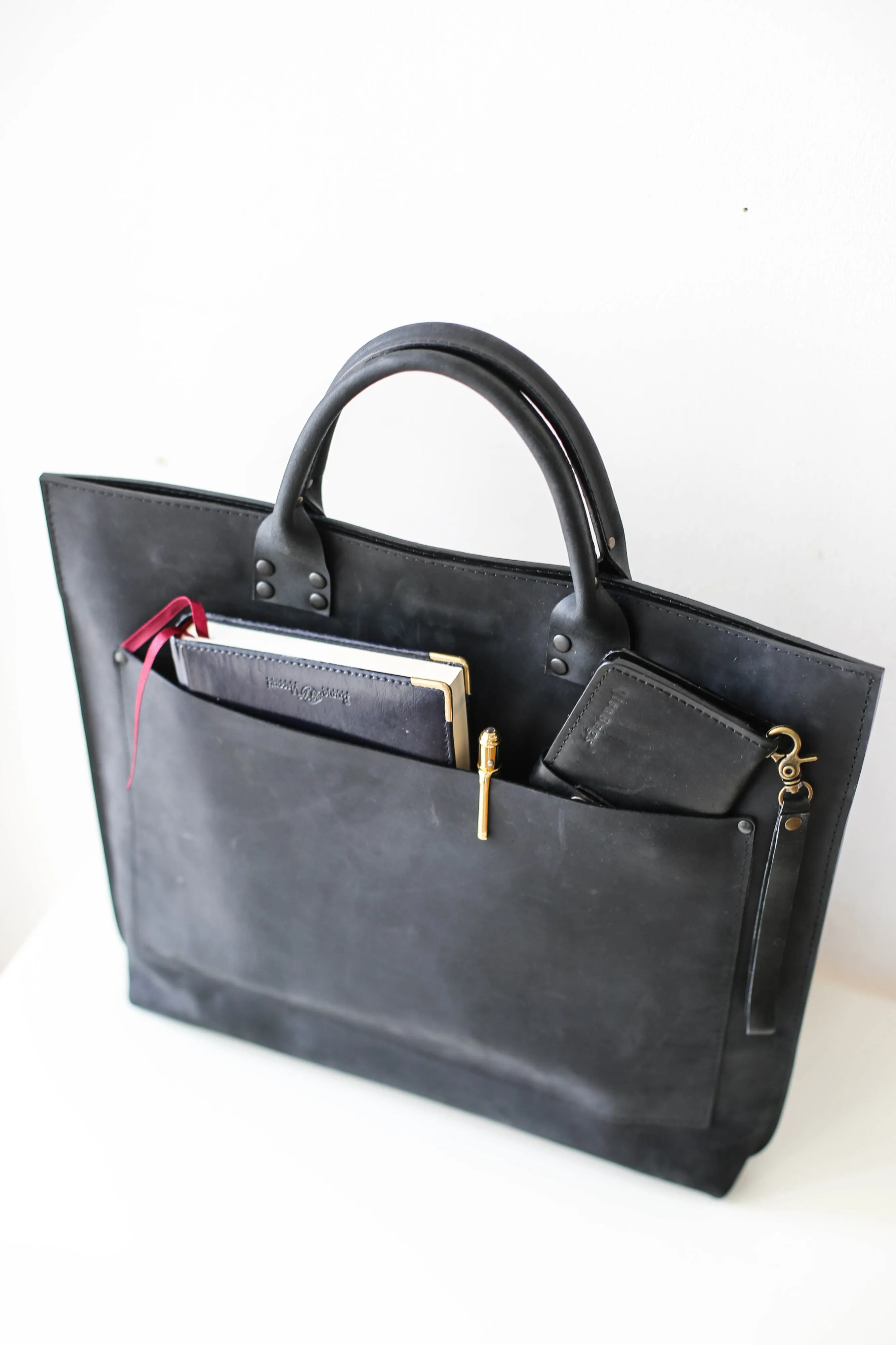 Black Leather Laptop Bag - Leather Briefcase