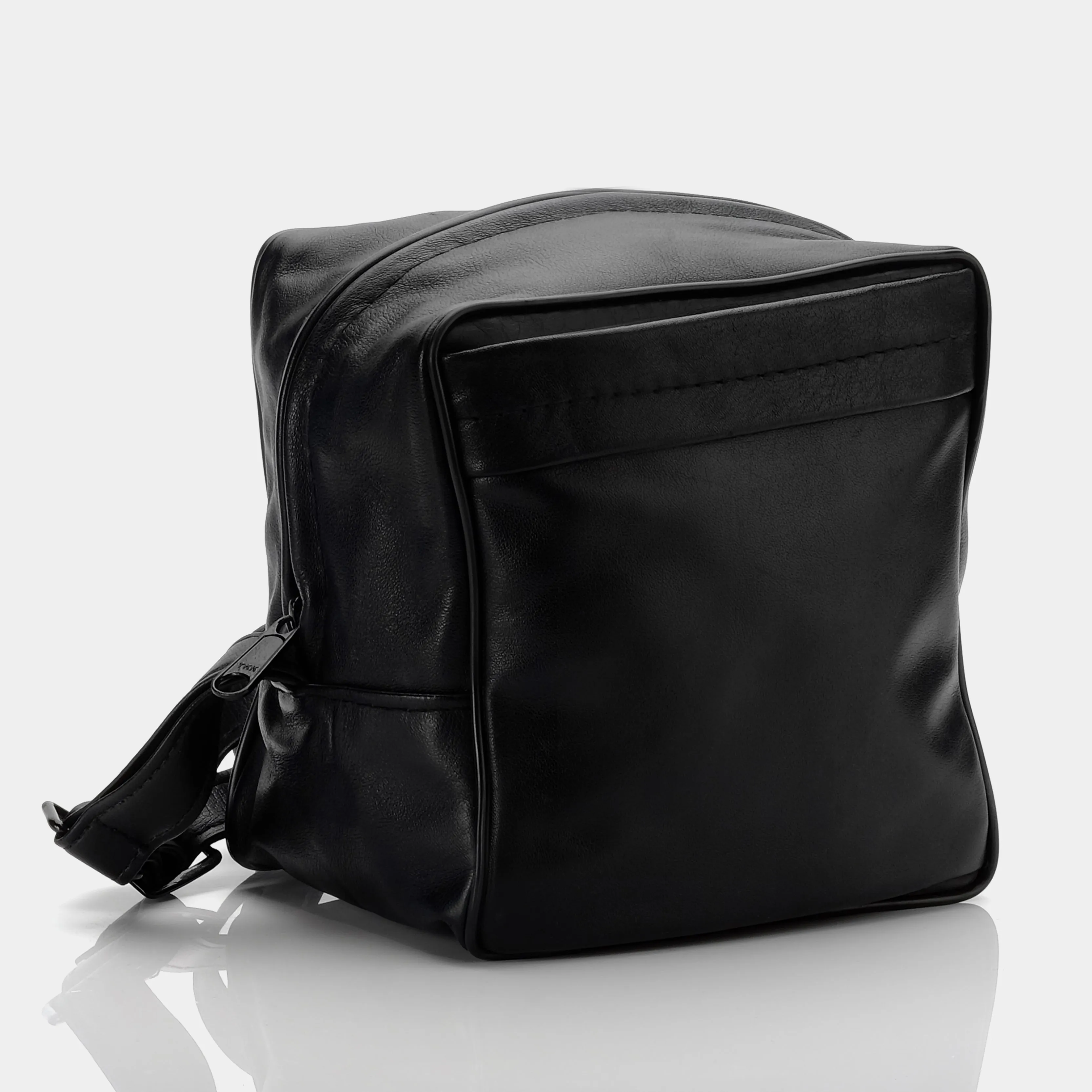 Black Pleather Instant Camera Bag