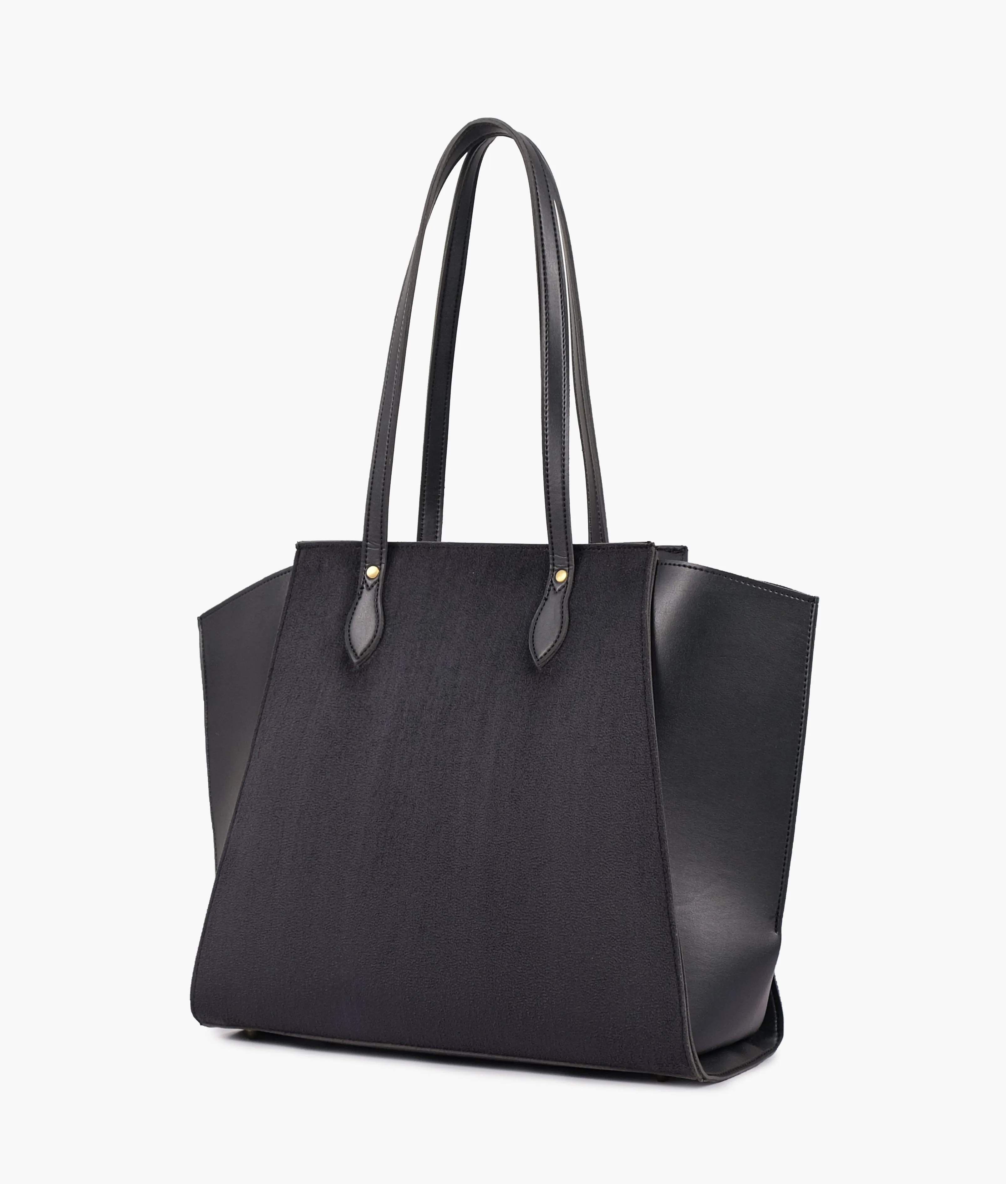 Black suede classic tote bag