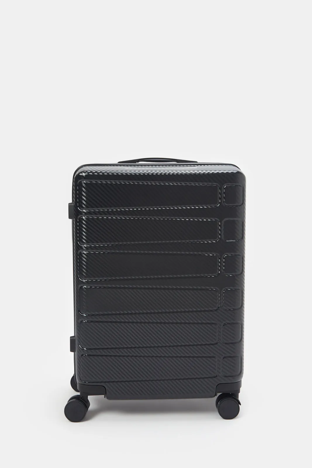 Black Textured Trolley Luggage Trolley (24 Inch)