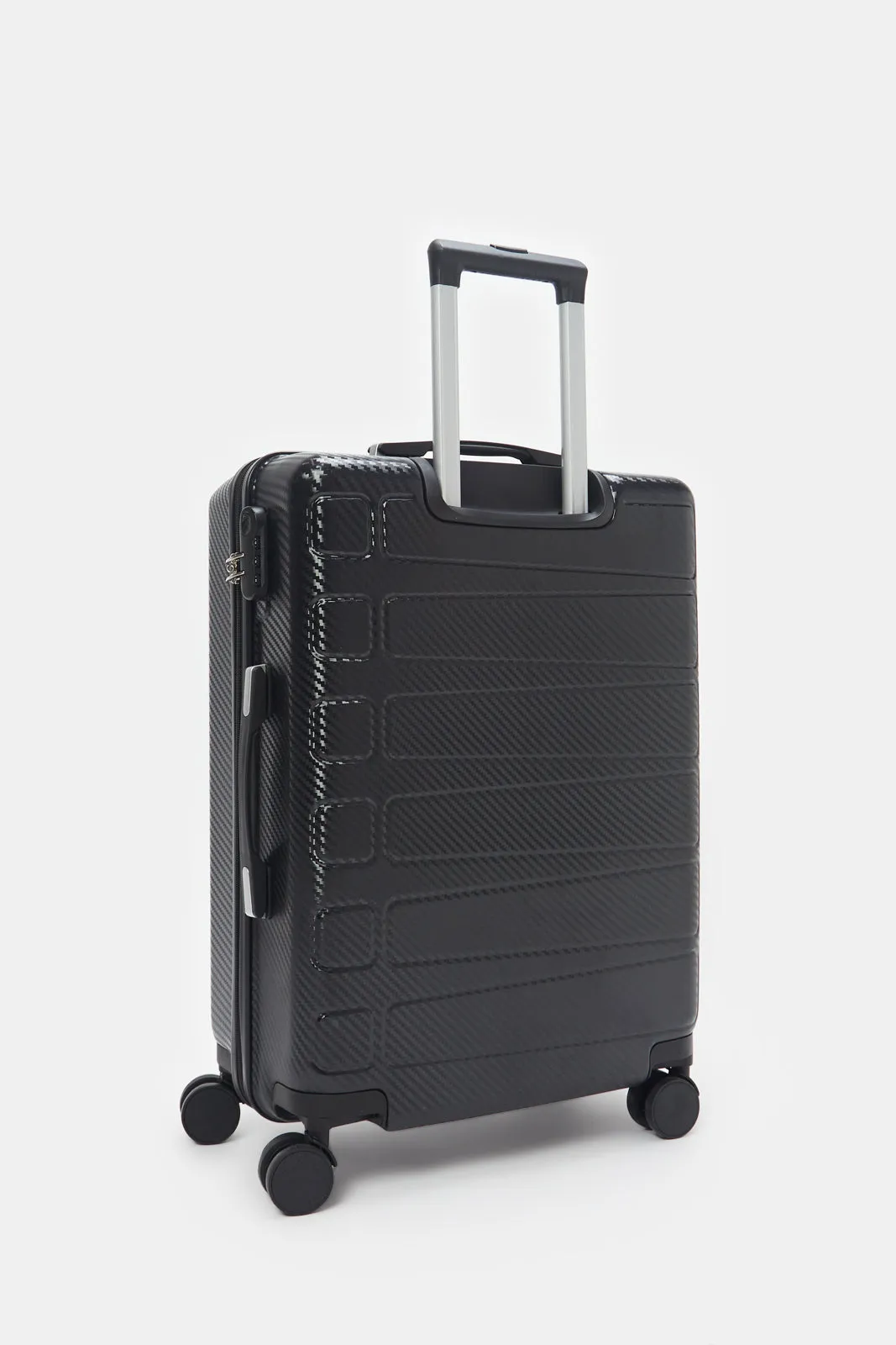 Black Textured Trolley Luggage Trolley (24 Inch)