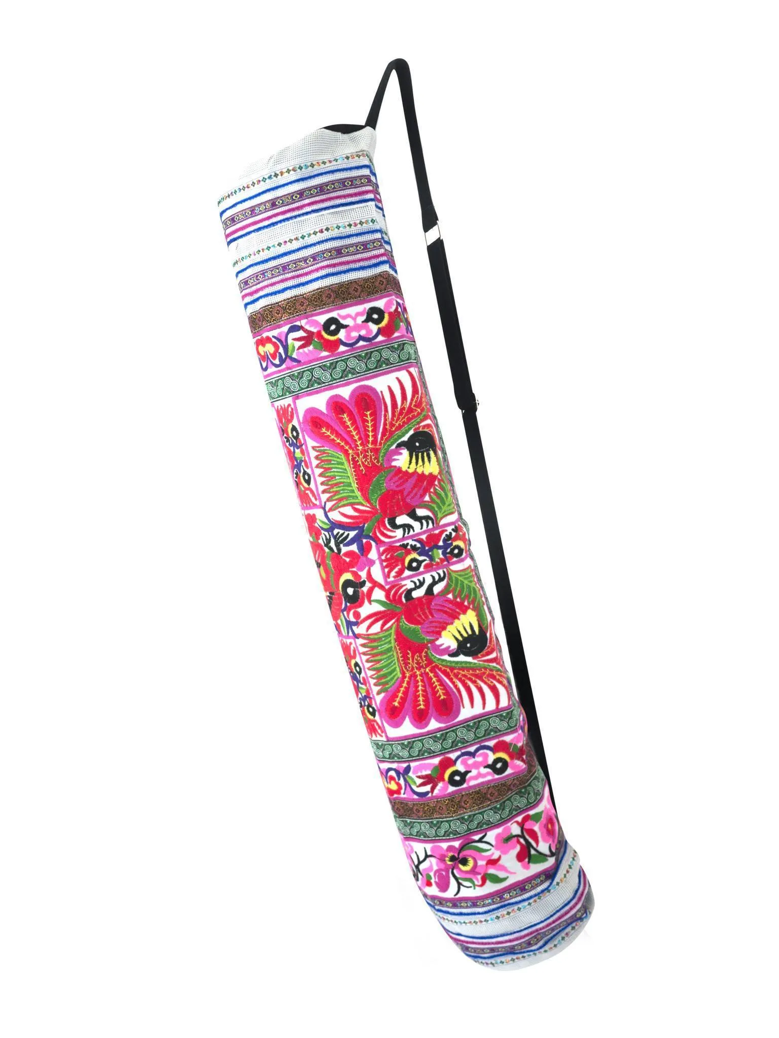 Bohemian Yoga Mat Bag Carrier Embroidered Hill tribe ethnic  L