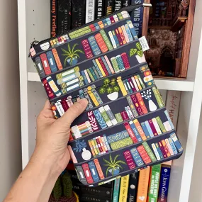 Bookshelf on Dark Grey -  Zippered Book Sleeve