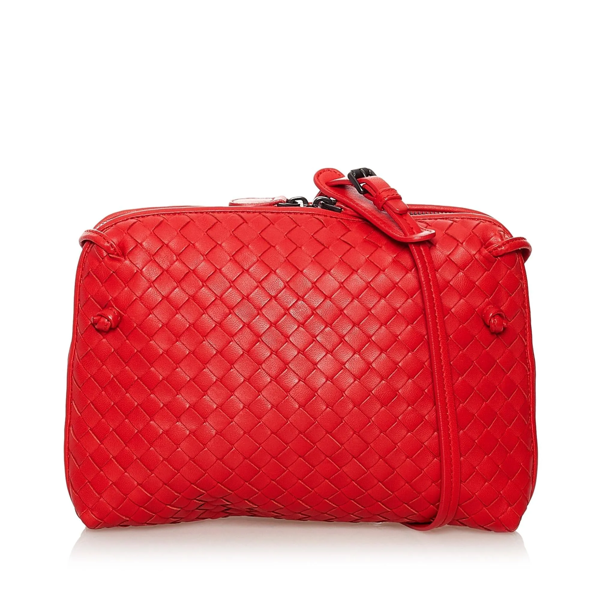 Bottega Veneta Intrecciato Nodini Leather Crossbody Bag (SHG-31417)