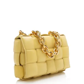 Bottega Veneta Lambskin Cassette Chain Maxi Shoulder Bag (SHF-23330)