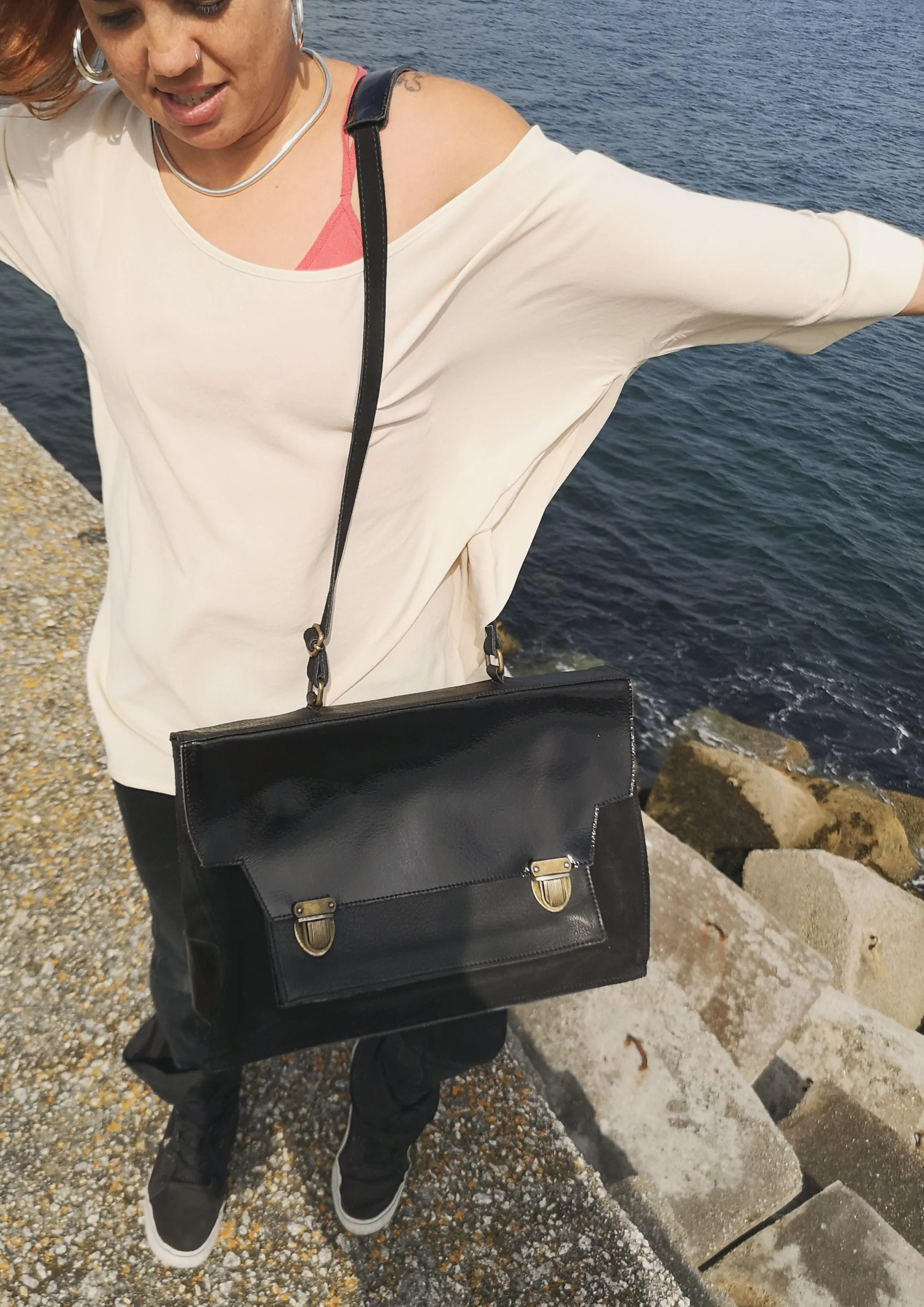 BRIEFCASE - LEATHER black by BERENIK