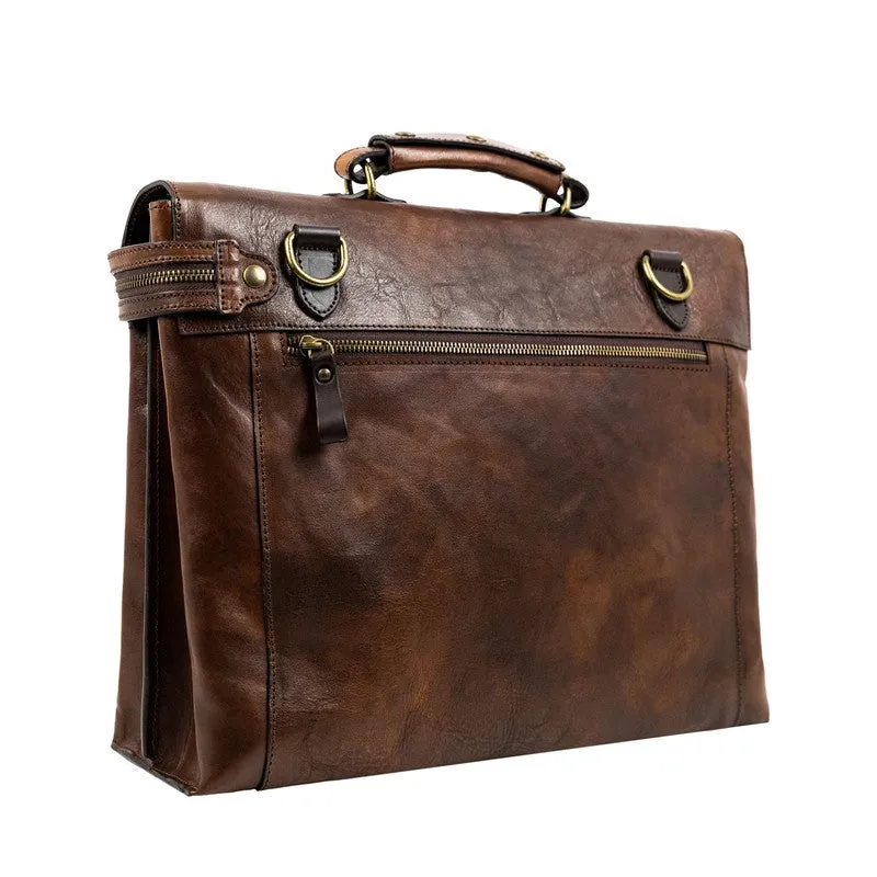 Brown Leather Briefcase Laptop Bag - From Here to Eternity