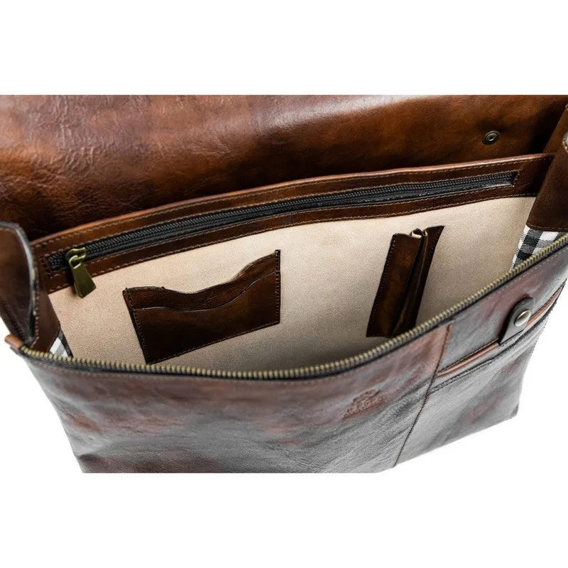 Brown Leather Briefcase Laptop Bag - From Here to Eternity