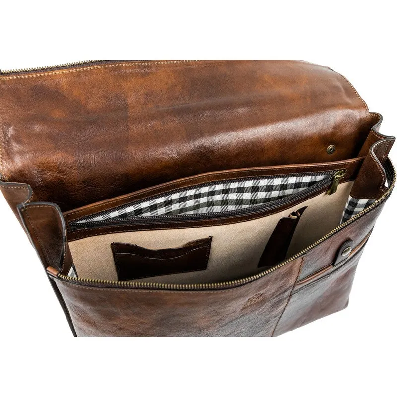 Brown Leather Briefcase Laptop Bag - From Here to Eternity