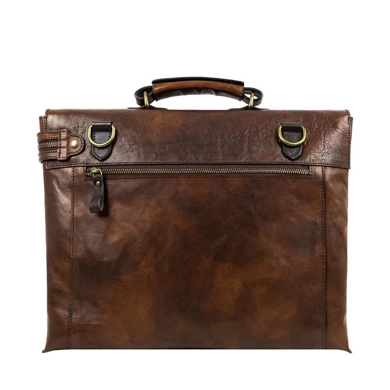 Brown Leather Briefcase Laptop Bag - From Here to Eternity