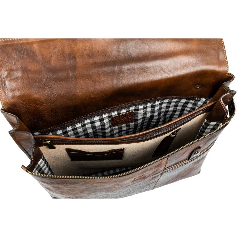 Brown Leather Briefcase Laptop Bag - From Here to Eternity