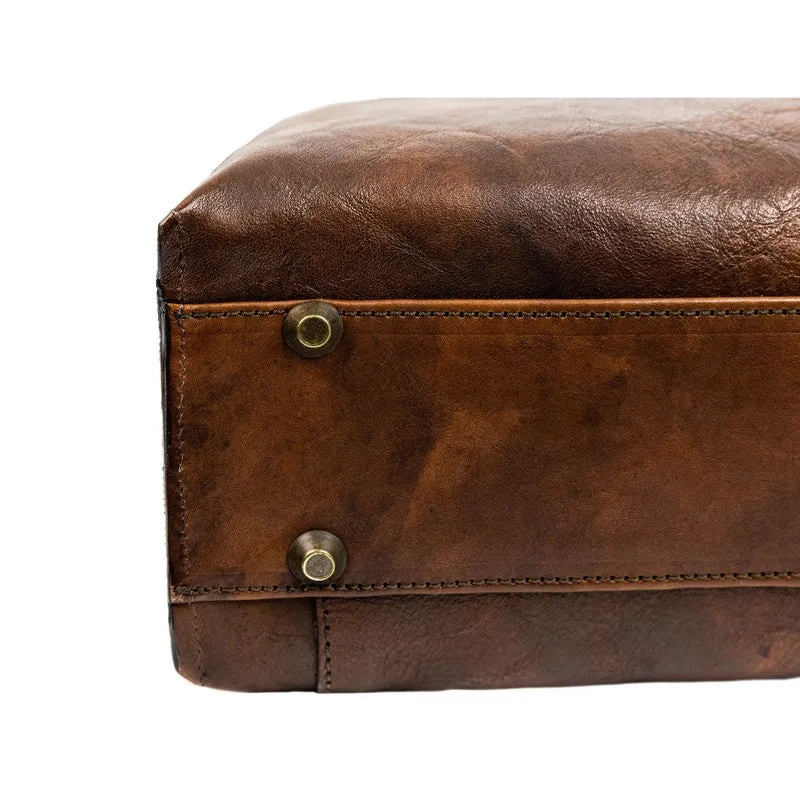 Brown Leather Briefcase Laptop Bag - From Here to Eternity