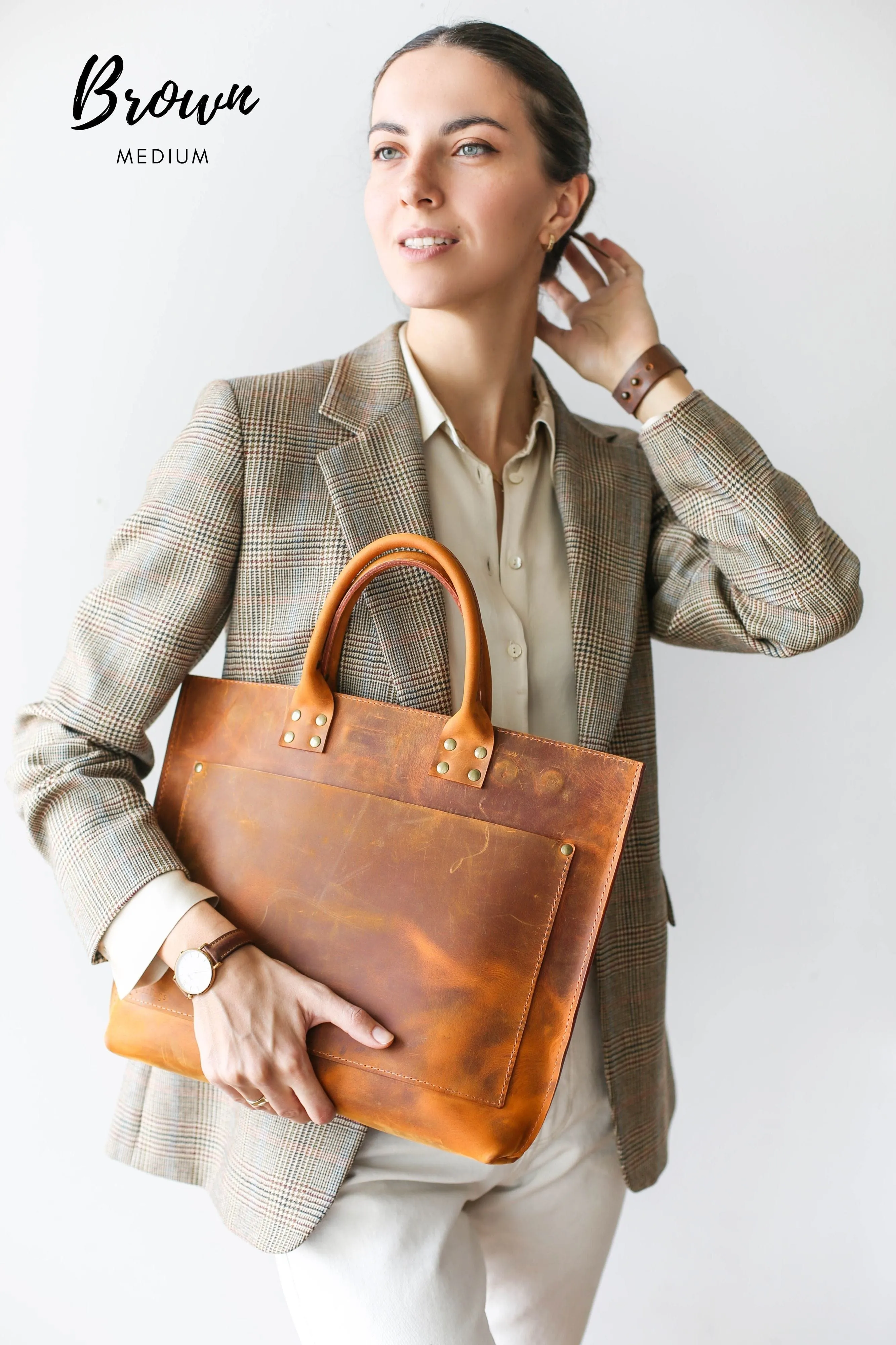 Brown Leather Laptop Bag - Leather Briefcase