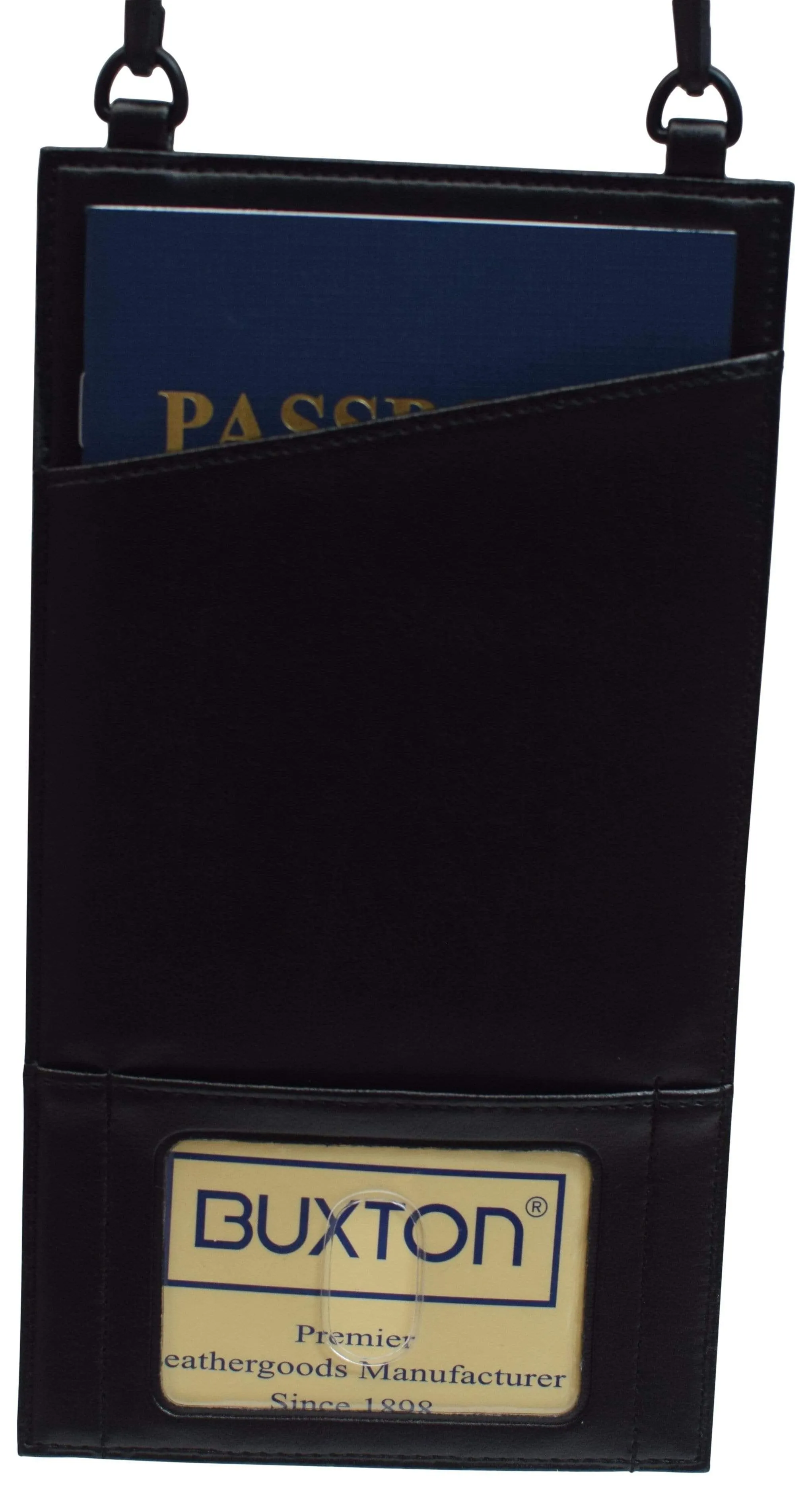 Buxton Leather ID Passport Neck Tavel Wallet