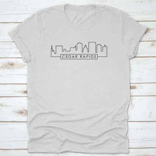 Cedar Rapids Skyline Linear Style Editable Vector File Shirt