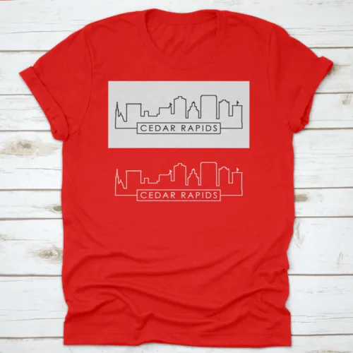 Cedar Rapids Skyline Linear Style Editable Vector File Shirt