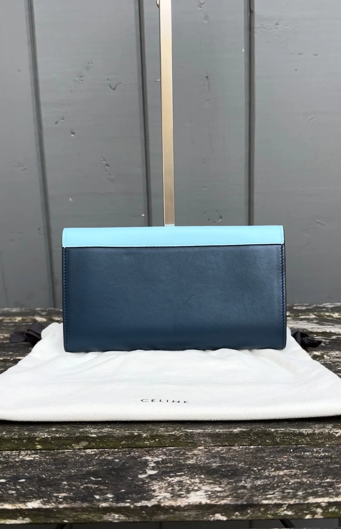 CELINE Calfskin Pocket Trifold Envelope Flap Wallet