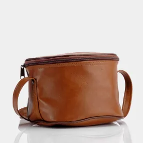 Chestnut Brown Pleather Instant Camera Bag