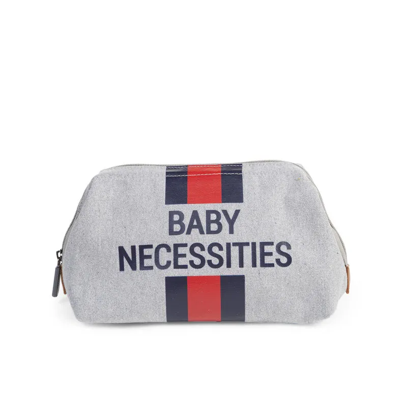 Childhome Baby Necessities Canvas Grey Stripes Red/Blue