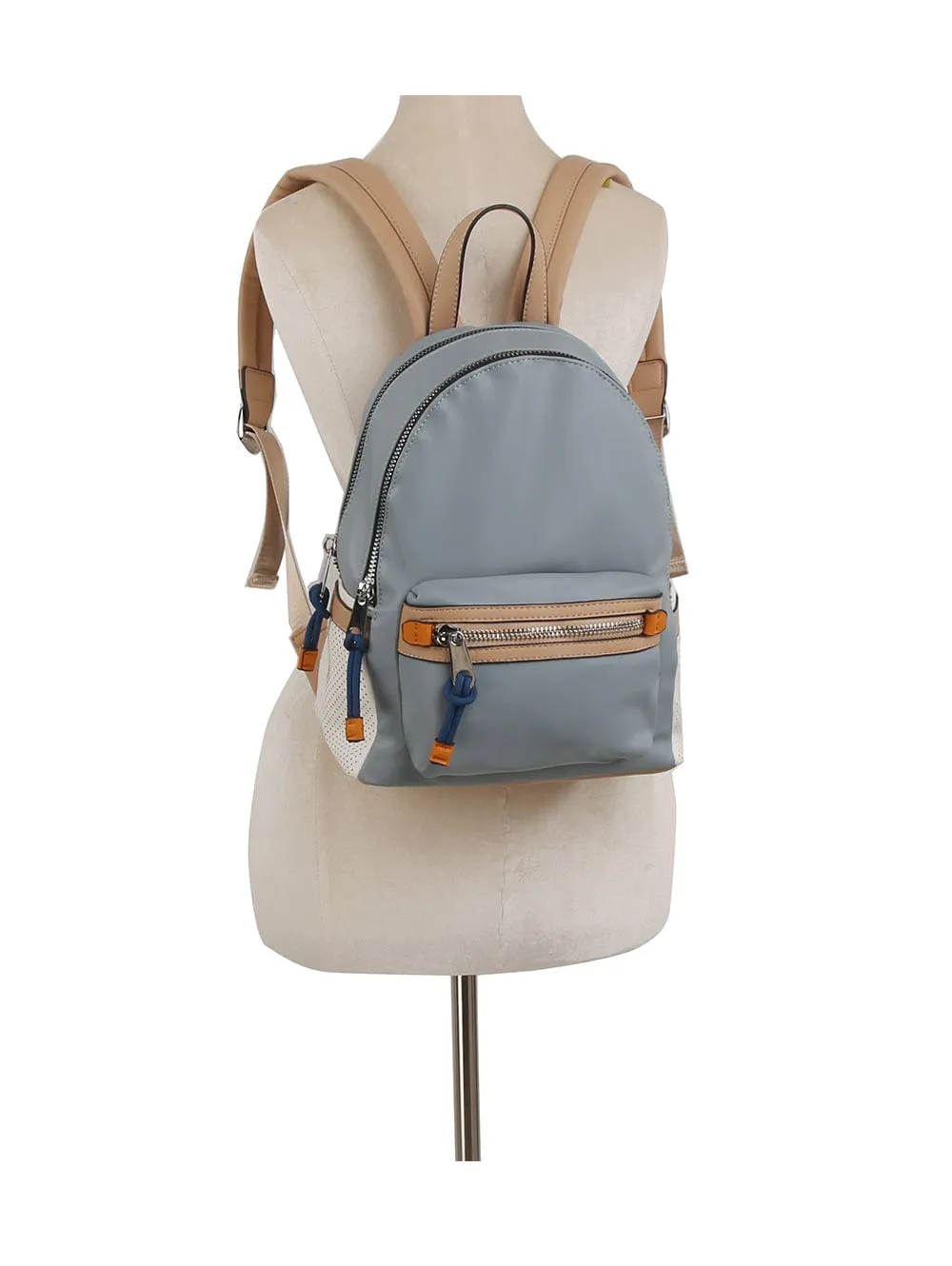 CJF133 Goldie Colorblock Double Zip Backpack