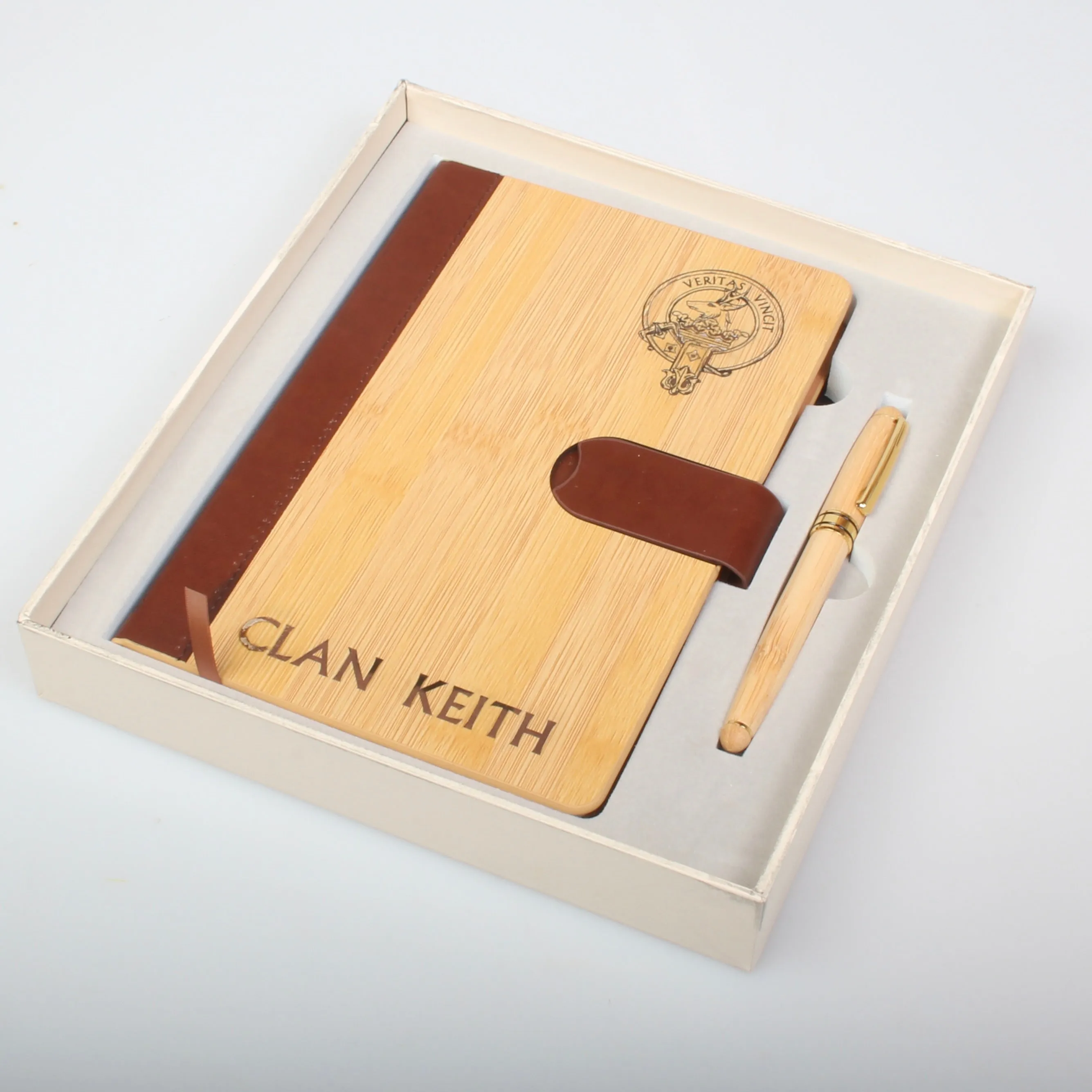 Clan Crest Luxury Bamboo Covered Notebook Boxed Set