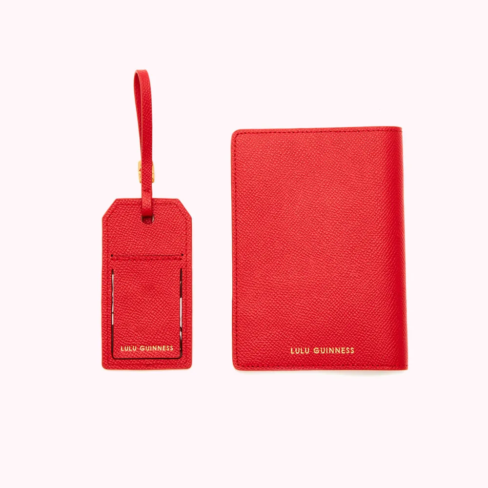 CLASSIC RED LEATHER WITH LOVE TRAVEL SET