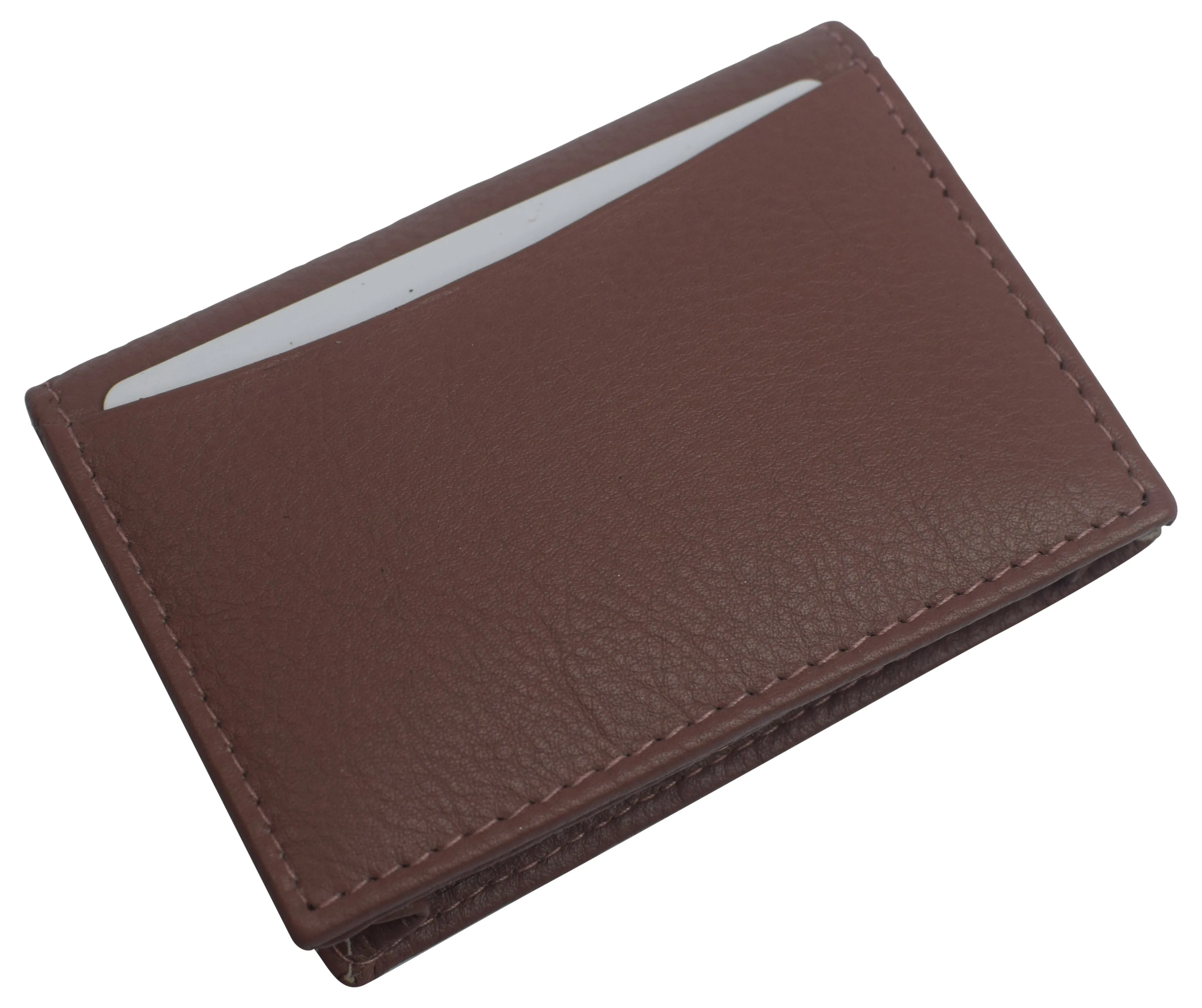 CN70 Genuine Leather Business Card Holder Name Card Case Credit Card Wallet with ID Window RFID Blocking