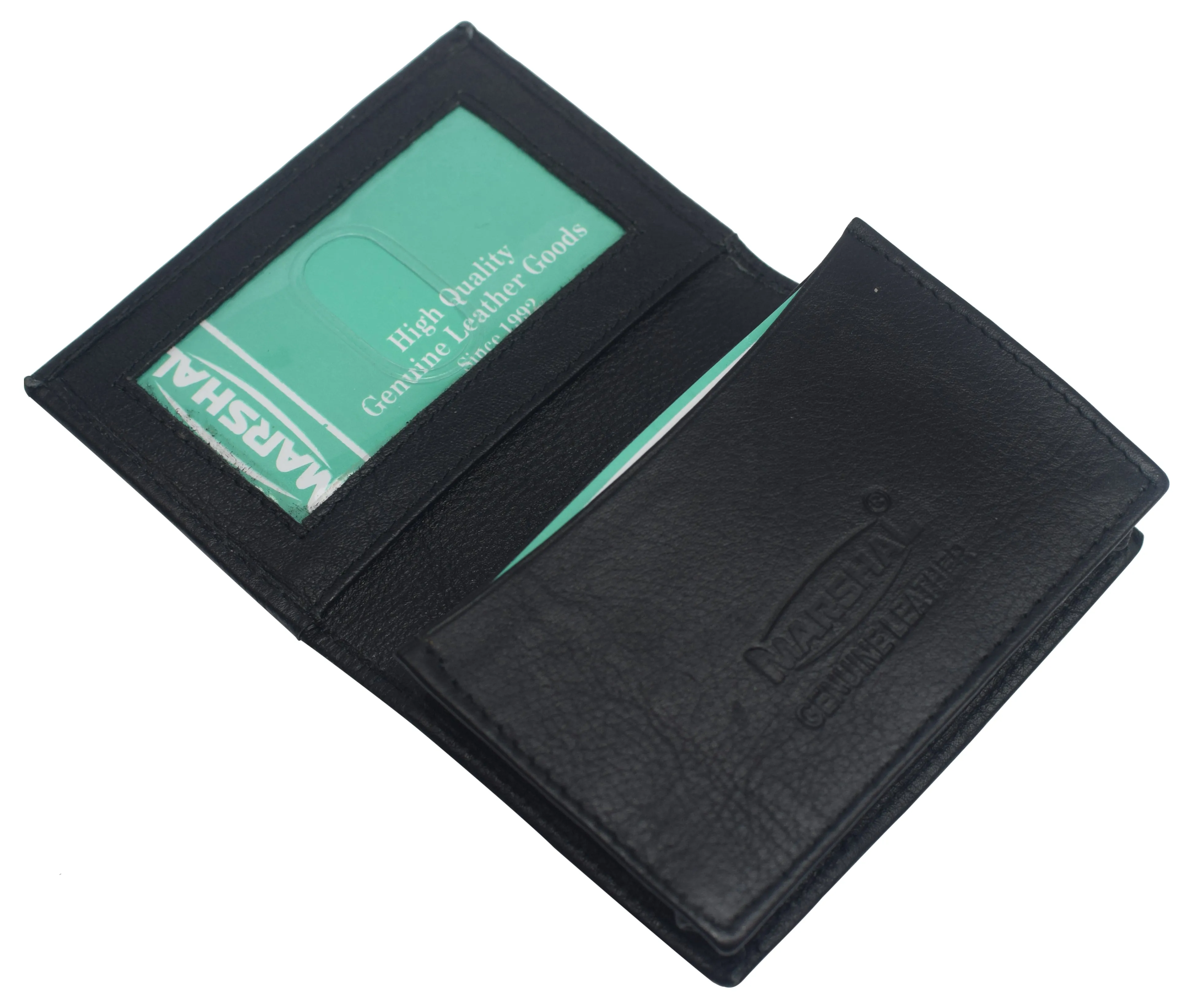 CN70 Genuine Leather Business Card Holder Name Card Case Credit Card Wallet with ID Window RFID Blocking