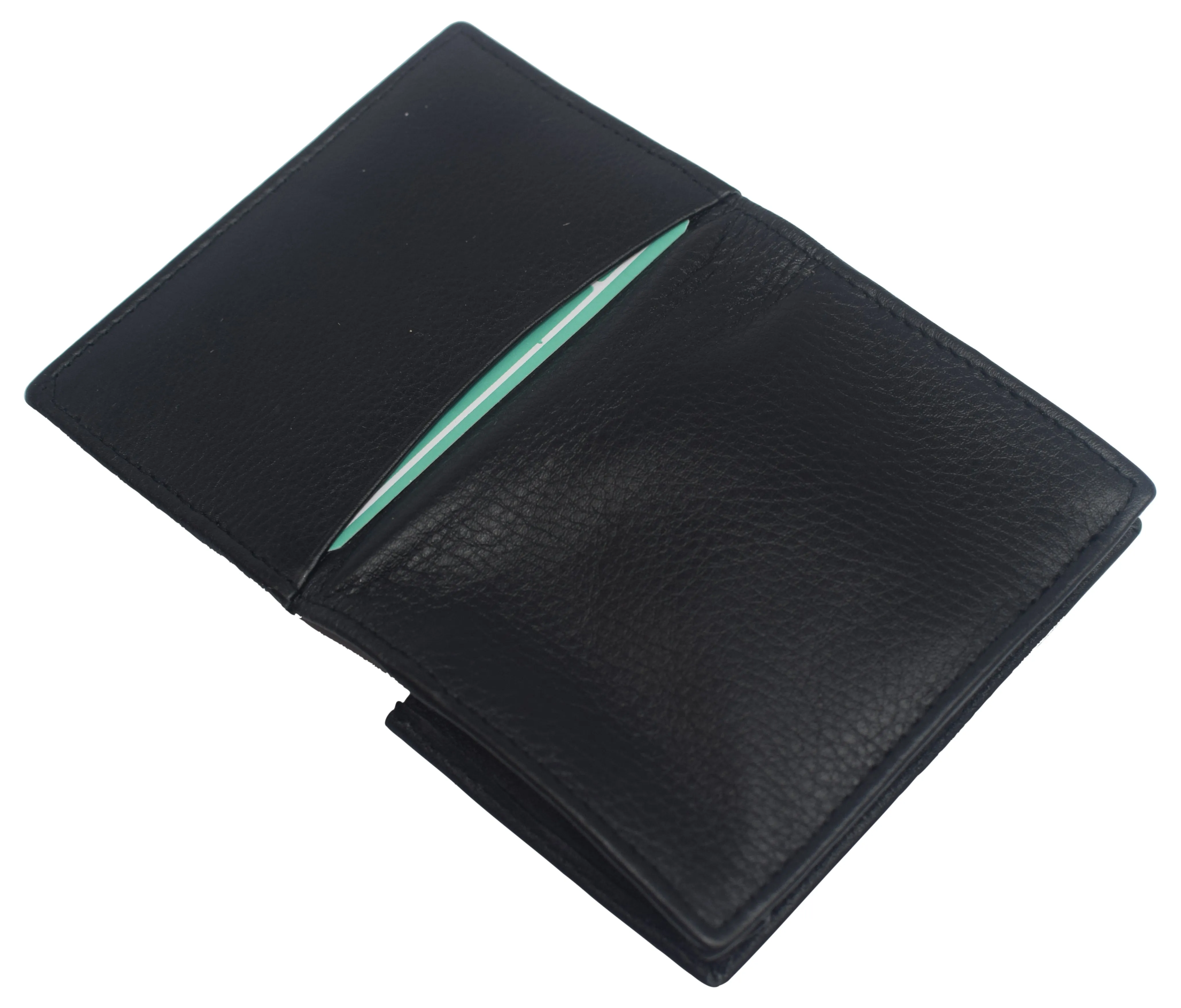 CN70 Genuine Leather Business Card Holder Name Card Case Credit Card Wallet with ID Window RFID Blocking