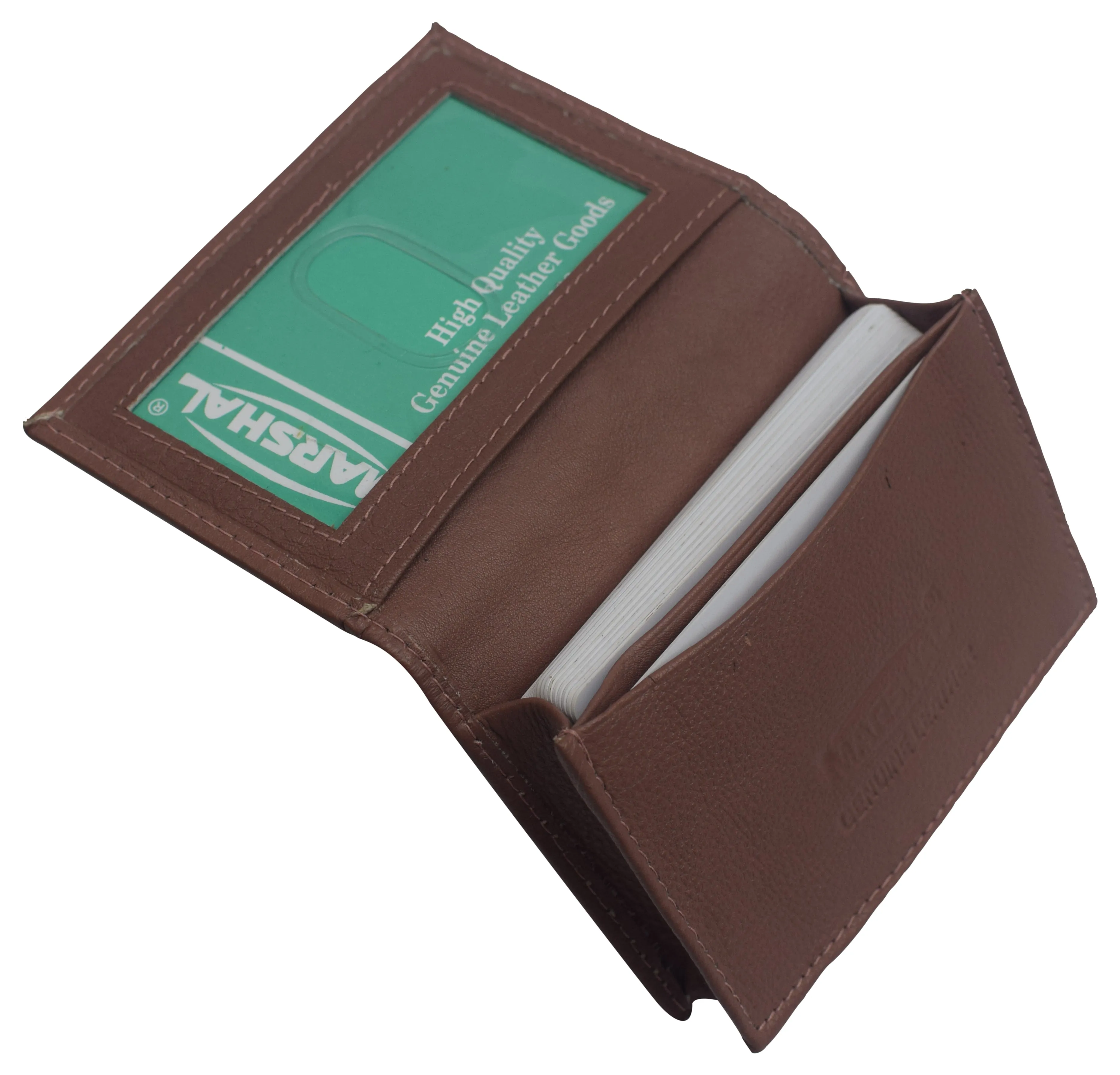 CN70 Genuine Leather Business Card Holder Name Card Case Credit Card Wallet with ID Window RFID Blocking