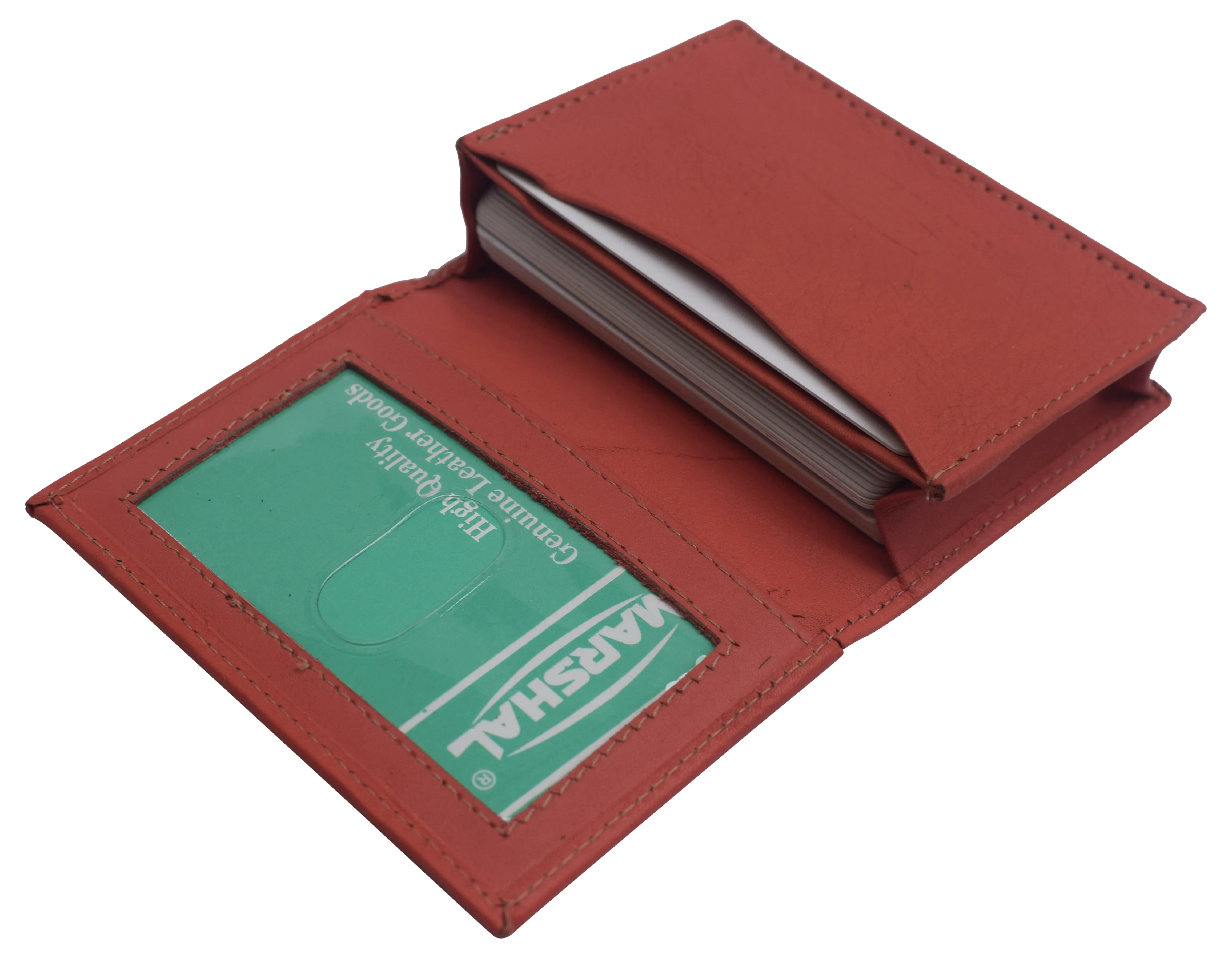 CN70 Genuine Leather Business Card Holder Name Card Case Credit Card Wallet with ID Window RFID Blocking