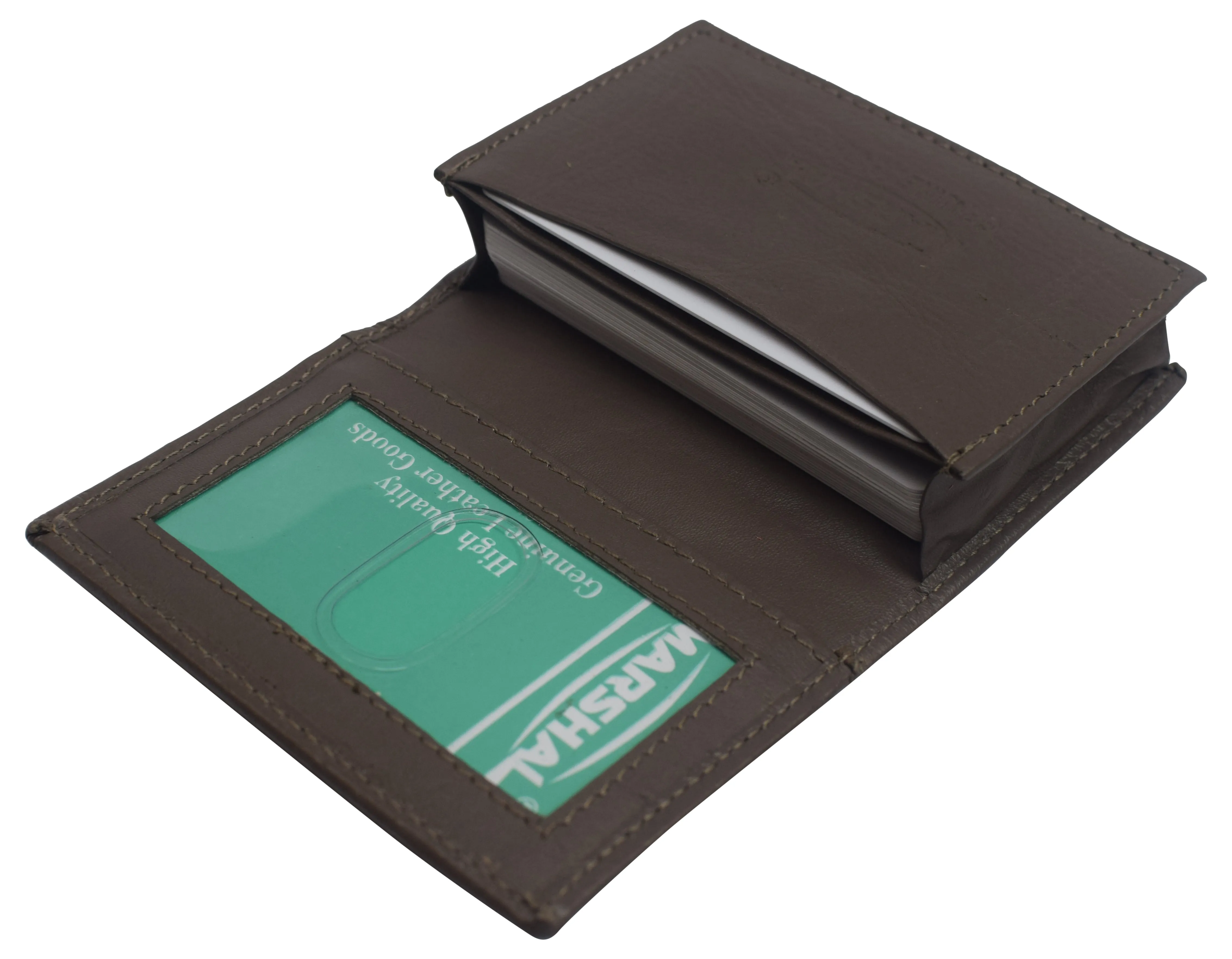 CN70 Genuine Leather Business Card Holder Name Card Case Credit Card Wallet with ID Window RFID Blocking