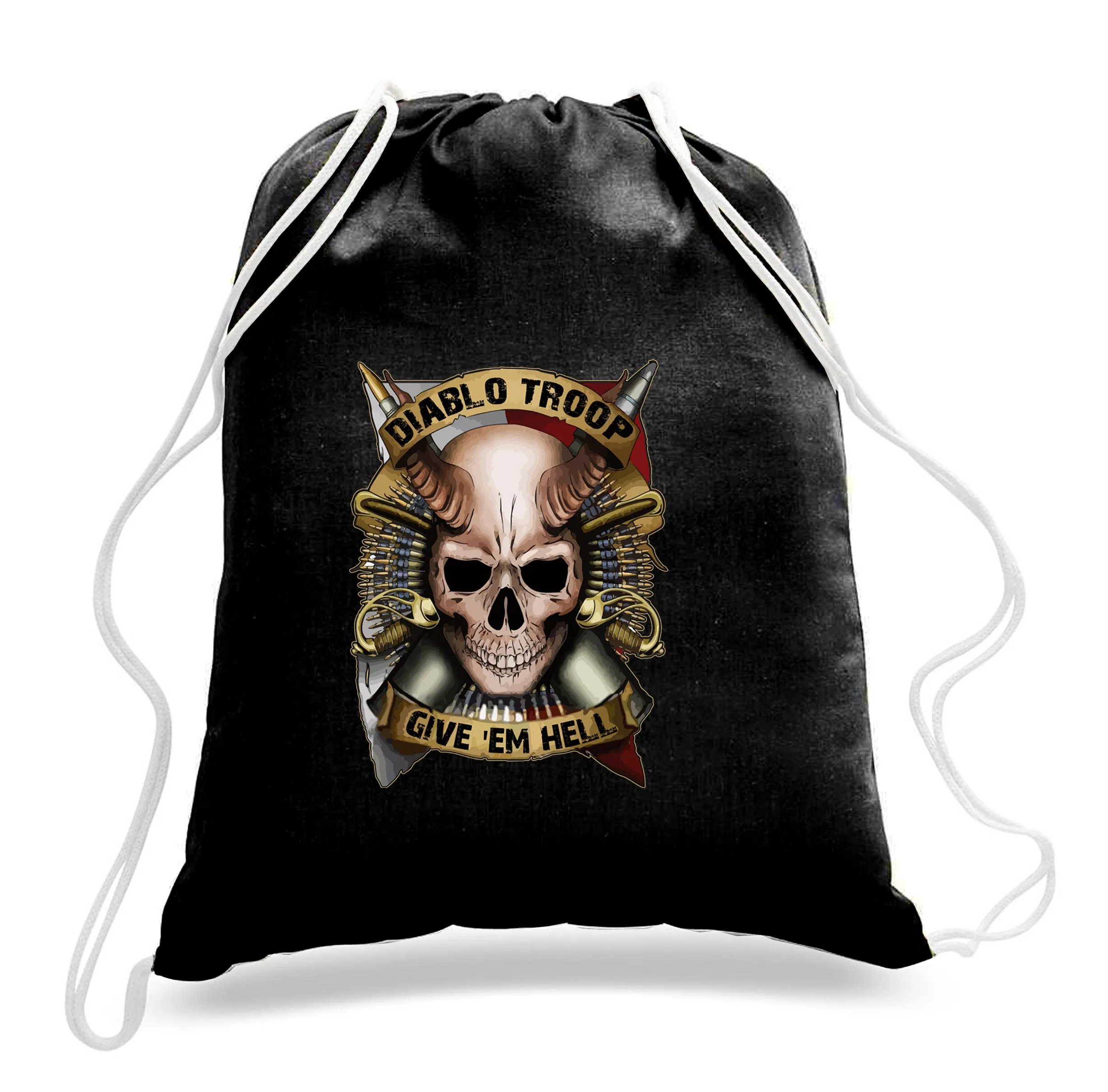 Color Cotton Canvas Draw String Bag- Comes in White and Black.