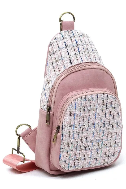 Colorful Tweed Sling Bag Backpacks