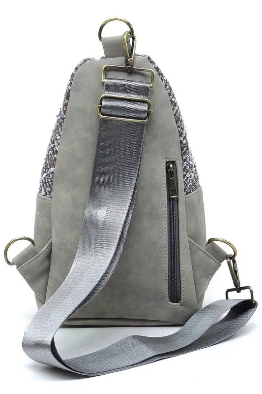 Colorful Tweed Sling Bag Backpacks