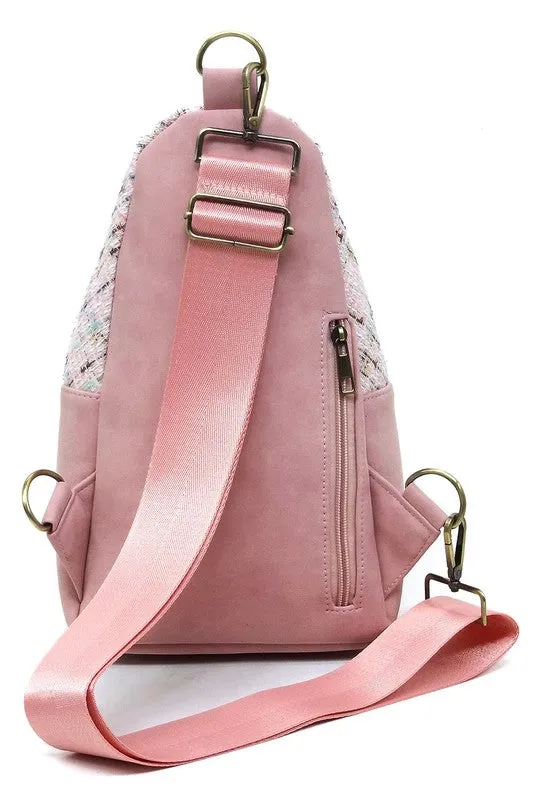 Colorful Tweed Sling Bag Backpacks