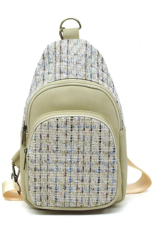 Colorful Tweed Sling Bag Backpacks