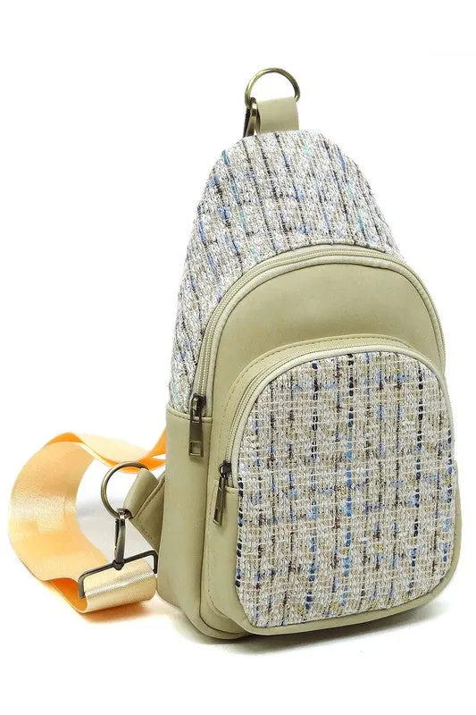 Colorful Tweed Sling Bag Backpacks