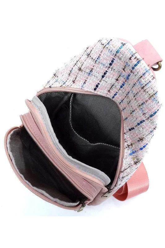 Colorful Tweed Sling Bag Backpacks