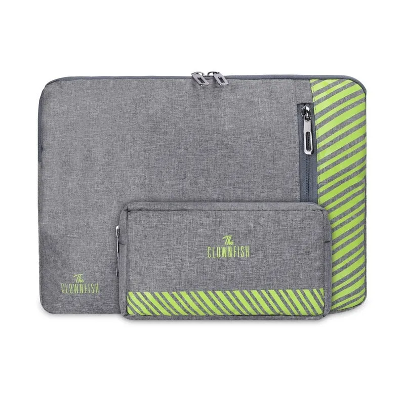 Combo: 13 inch Laptop Sleeve & Multipurpose Travel Pouch | Storage for Essentials | Grey