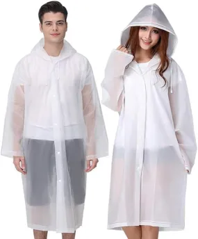 Cosowe Rain Poncho Raincoats for Adults, 2 Pack Reusable Rain Jacket Rainwear with Hoods and Sleeves, Waterproof for Emergency, Outdoors, Camping, Disney