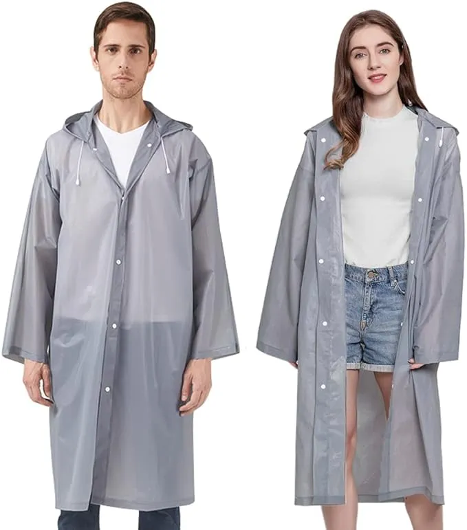 Cosowe Rain Poncho Raincoats for Adults, 2 Pack Reusable Rain Jacket Rainwear with Hoods and Sleeves, Waterproof for Emergency, Outdoors, Camping, Disney