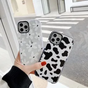 Cow White Daisy iPhone  Impact Phone Case Cover 11 12 12Pro 12ProMax XR