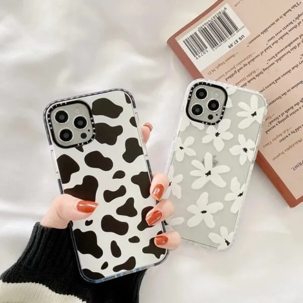 Cow White Daisy iPhone  Impact Phone Case Cover 11 12 12Pro 12ProMax XR