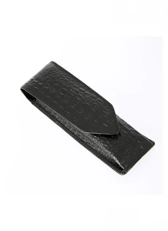 Crocodile Print Leather Pen Case