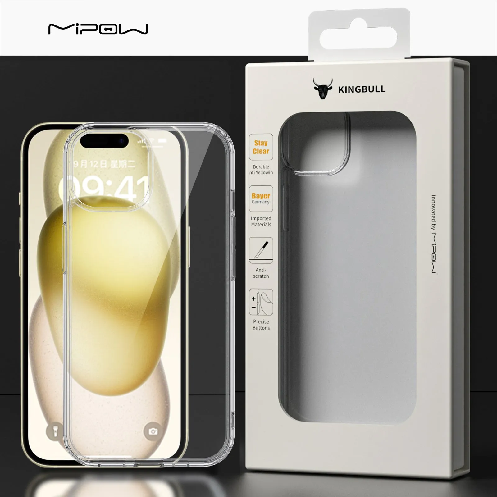 Crystal Clear Tempered Glass Case for iPhone 15/14