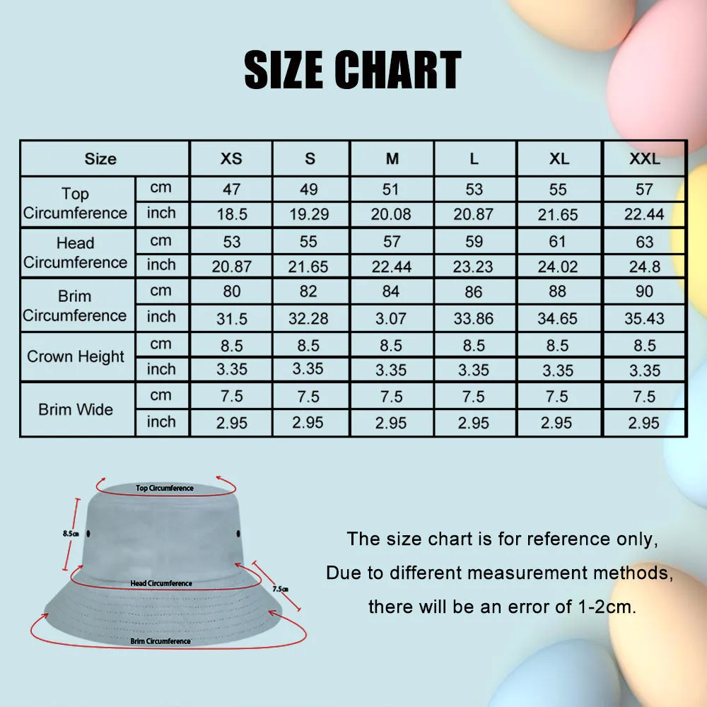 Custom Bucket Hat Adult & Kids Unisex Face Bucket Hat Personalised Wide Brim Outdoor Summer Cap Hiking Beach Sports Hats Rainbow Color Bucket Hat