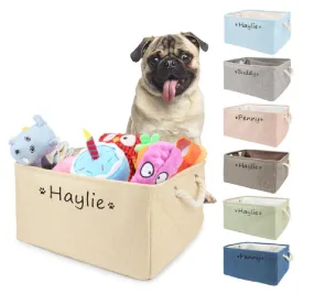 Custom Foldable Pet Toy Storage Basket - Customized Kids Toy Organizer - Personalized Dog Toy Basket Dog Toys Storage Bag Dog Toy Bin